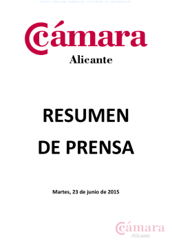 Martes, 23 de junio de 2015 - Cámara de comercio Alicante