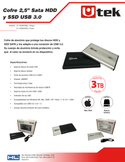 Cofre 2,5” Sata HDD y SSD USB 3.0