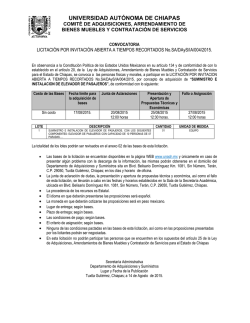 Convocatoria - Universidad Autónoma de Chiapas