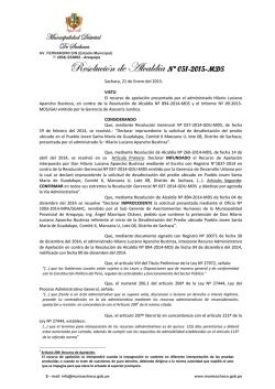 Resolución de Alcaldia Nº 051-2015-MDS