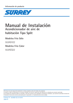 Manual de Instalación Equipos split línea WAIRA de 5500