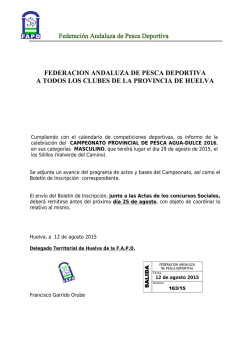 Convocatoria - FAPD - Federación Andaluza de Pesca Deportiva