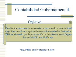Contabilidad Gubernamental - Prof. Pablo Emilio Hurtado
