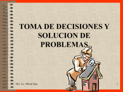 TOMA DE DECISIONES Y SOLUCION DE PROBLEMAS