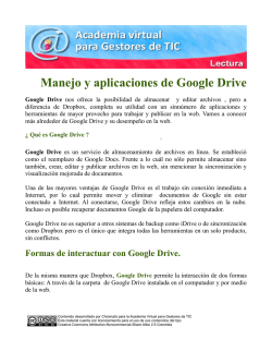 Manejo y aplicaciones de Google Drive