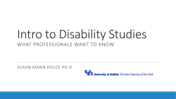 AHEAD 2015 1.3 Disability Studies 101