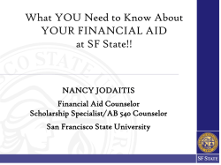 What you need to know about receiving Financial Aid At SF State