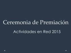 Premiación Actividades en Red 2015