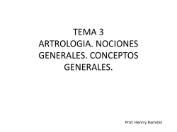 TEMA 3 ARTROLOGIA. NOCIONES GENERALES
