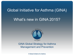 What`s new - Global Initiative for Asthma