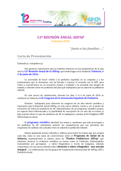 Carta de Presentación - Asociación Española de Pediatría de