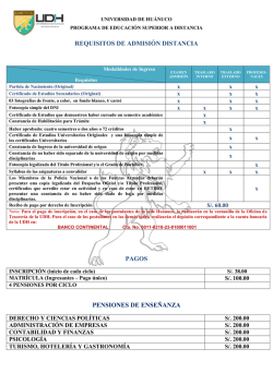Requisitos para Postular - Universidad de Huánuco