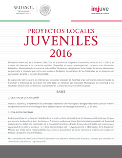 Proyectos Locales Juveniles - Instituto Mexicano de la Juventud