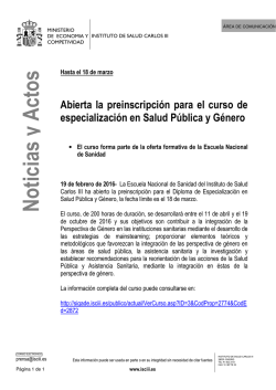 N oticias y A ctos - Instituto de Salud Carlos III