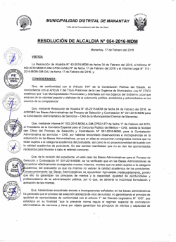 resolucion de alcaldia n° 054-2016-mdm