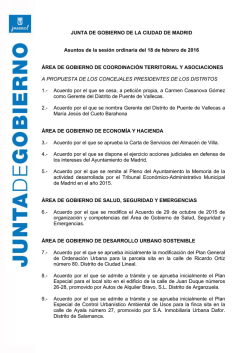 Acuerdos de la Junta de Gobierno de la Ciudad de Madrid