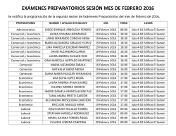 EXÁMENES PREPARATORIOS SESIÓN MES DE FEBRERO 2016