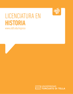 LICENCIATURA EN HISTORIA - Universidad Torcuato Di Tella
