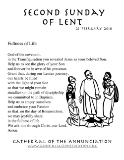Parish Lenten Activities - Cathedral of the Annunciation
