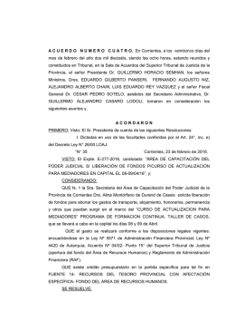 Acuerdo N° 04/2016 - Poder Judicial de Corrientes