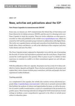 News, activities and publications about the ICIP