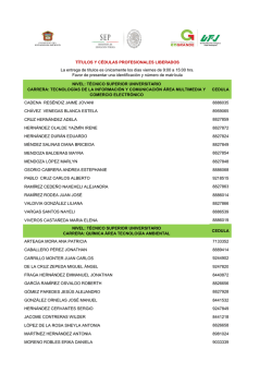 Lista de alumnos con cédula y titulo liberado febrero 2016