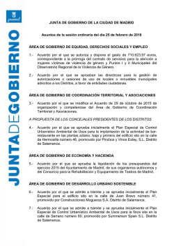 Acuerdos Junta de Gobierno de la Ciudad de Madrid