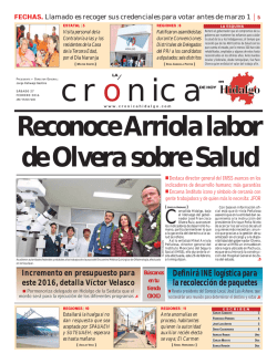 edición 27 febrero 2016 - La Crónica de Hoy en Hidalgo