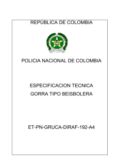 192 gorra tipo beisbolera - Policía Nacional de Colombia