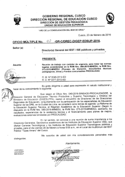 oficio multiple 090 - Dirección Regional de Educación Cusco