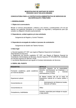 municipalidad de santiago de surco proceso cas nº 003-2016