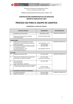 PROCESO CAS PARA EL EQUIPO DE LOGISTICA - UGEL-06