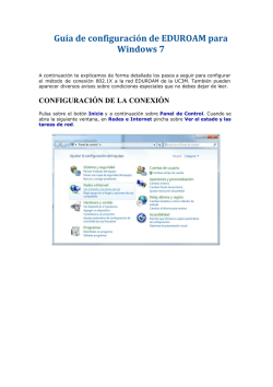 Guía de configuración de EDUROAM para Windows 7