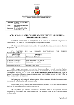 acta comité nº 18 federada - Federación Aragonesa de Balonmano