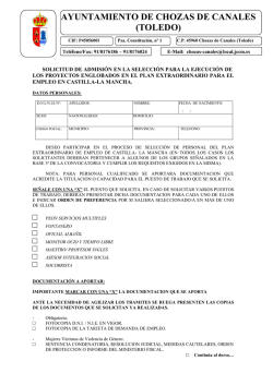 impreso de solicitud - Ayuntamiento de Chozas de Canales