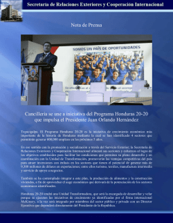 Tegucigalpa. El Programa Honduras 20