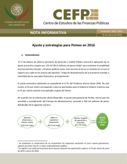 Ajuste y estrategias para Pemex en 2016