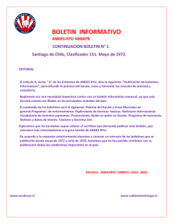 Continuación Boletín N° 1. - Escuela de Karate ZENDO RYU Chile