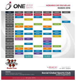 horario de escuelas - One Global Sports