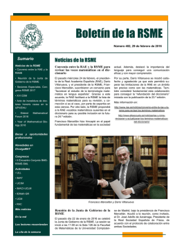 Boletín 482 - Real Sociedad Matemática Española