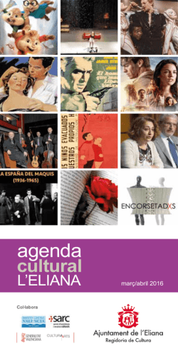 Agenda març-abril 2016 - Ajuntament de l`Eliana