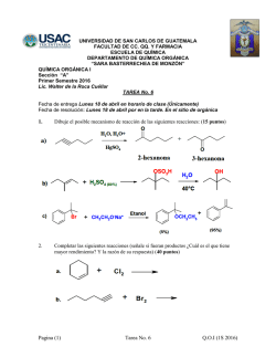 Tarea No. 6 QOI (1S 2016) - Departamento de Química Orgánica