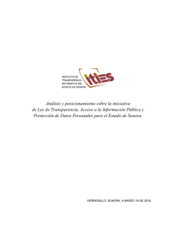Análisis del ITIES a la iniciativa de Ley de Transparencia en Sonora