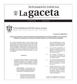 Suplemento especial - La gaceta de la Universidad de Guadalajara