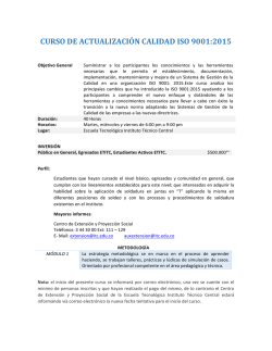 CURSO DE ACTUALIZACIÓN CALIDAD ISO 9001:2015