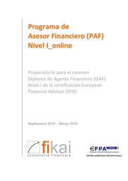 Programa de Asesor Financiero (PAF) Nivel I_online