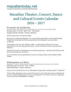 Mazatlan 2016 - 2017 Concert Calendar, Theater and Cultural