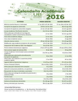 Calendario Académico - Universidad Bolivariana