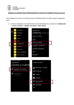 CONFIGURACIÓN DE CUENTAS DE CORREO EN Windows Phone