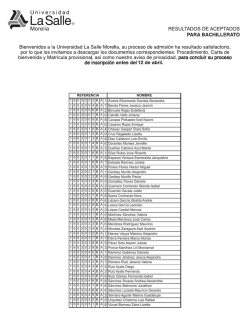 lista de aceptados - Universidad La Salle Morelia